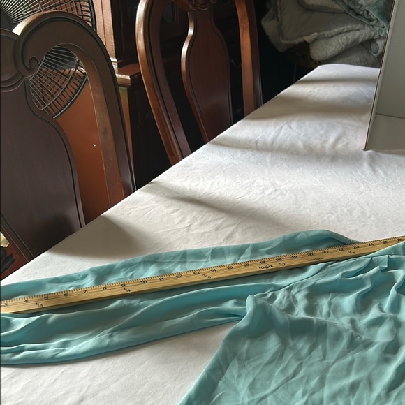 Powder Blue Long Sleeve Tie Front Blouse - Picture 5 of 8